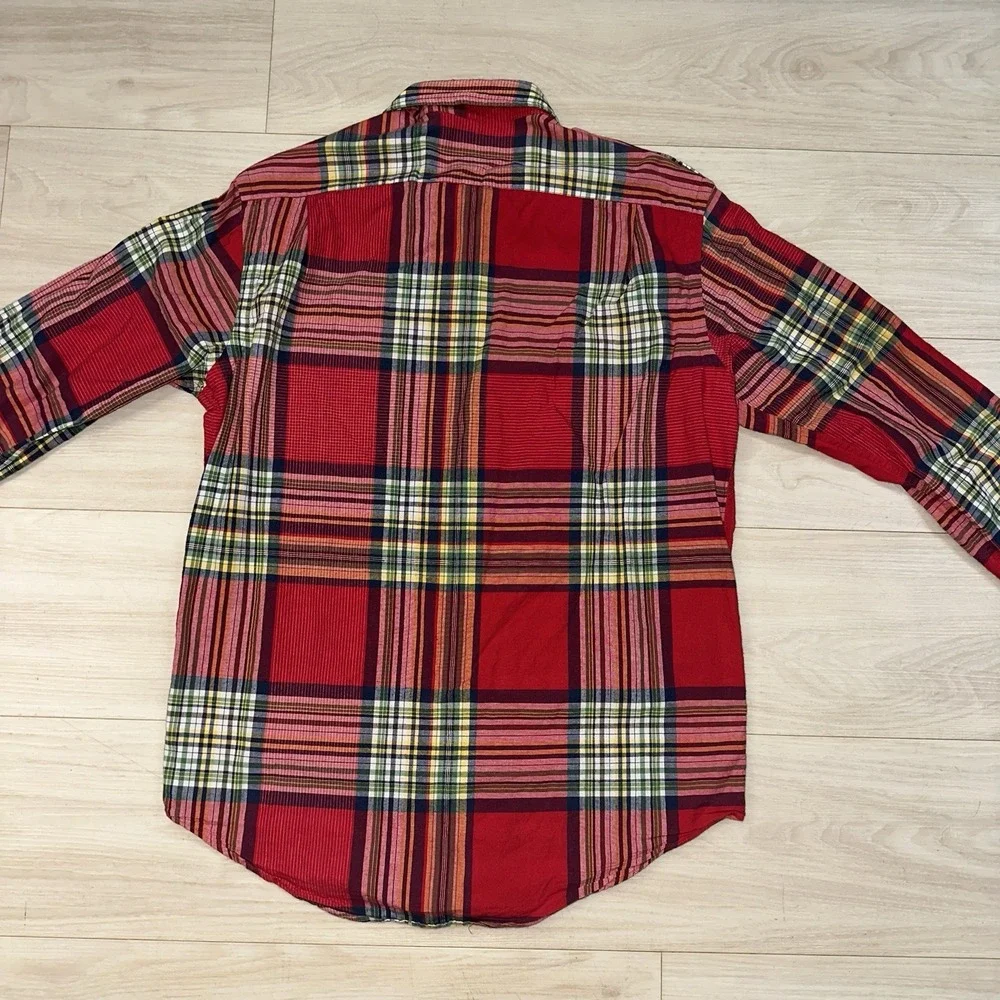 Vintage Polo Ralph Lauren Navajo Aztec Men Sz M Multicolor Plaid Button Up Shirt